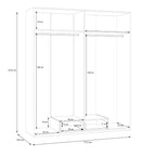 Armoire 4 portes 1 tiroir coloris blanc 177.5x54x210.5H Arcadia
