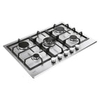 Piano cottura a gas 5 fuochi colore inox Candy CHG74WTX