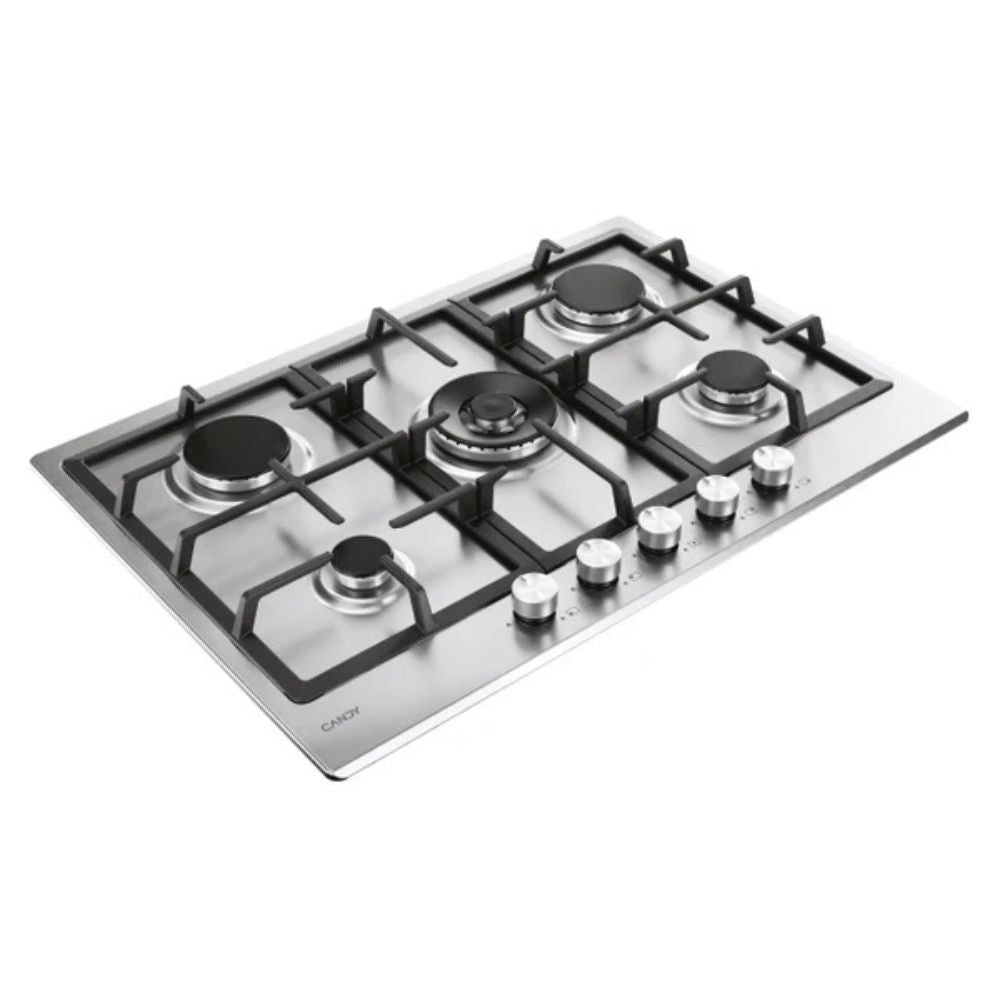 Piano cottura a gas 5 fuochi colore inox Candy CHG74WTX