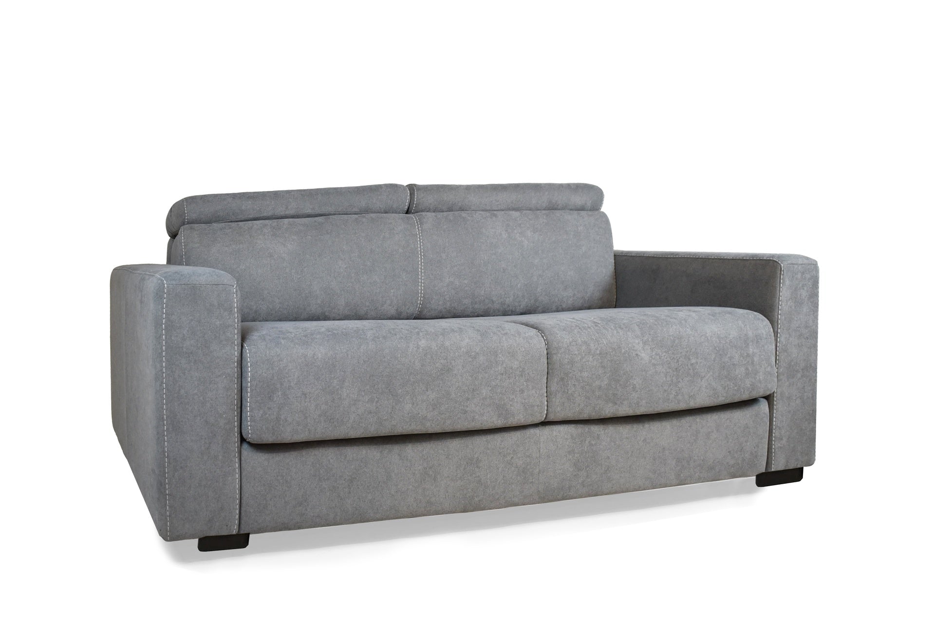 Canapé convertible 3 places avec têtières inclinables coloris taupe - Crien