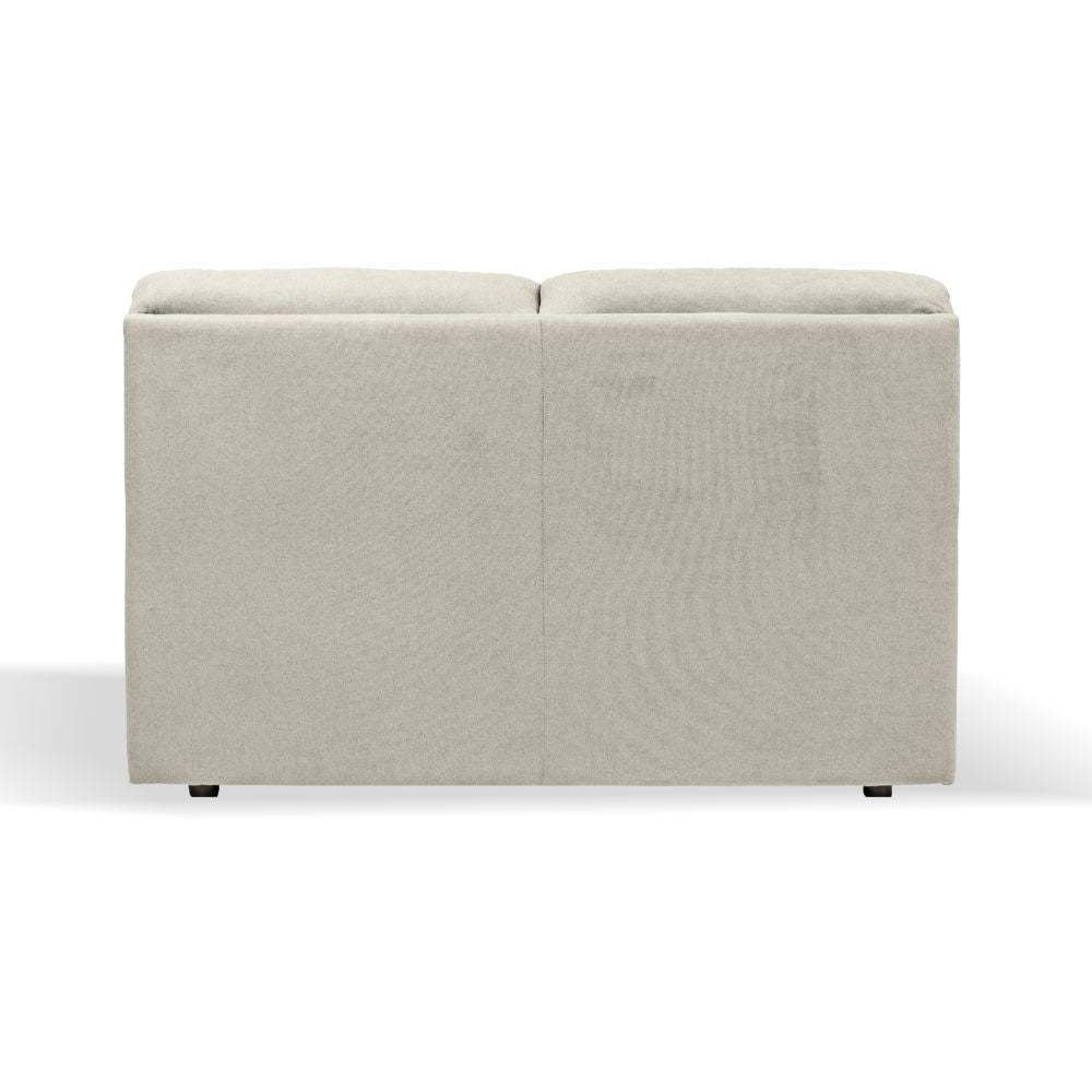 Canapé 2 places avec pieds carrés revêtu de tissu couleur beige - Alenda