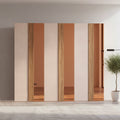Armadio 6 ante battenti cashmere e noce caramello con specchi bronzati 273x240H Bristol