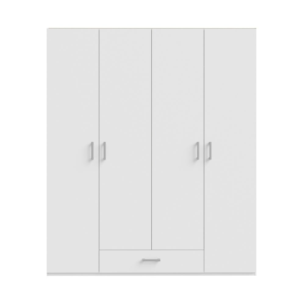 Armadio 4 ante 1 cassetto colore bianco 177.5x54x210.5H Arcadia