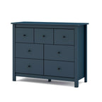 Cassettiera in legno massiccio con 7 cassetti colore blu 110x40x80H cm - Missy