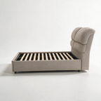 Letto una piazza e mezza contenitore in tessuto Aragon tortora 120x190 Sofaback