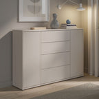 Madia 4 cassetti e 2 ante colore cashmere 144x35x99