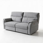 Divano relax 3 posti con 2 recliner elettrici in tessuto idrorepellente grigio Alice