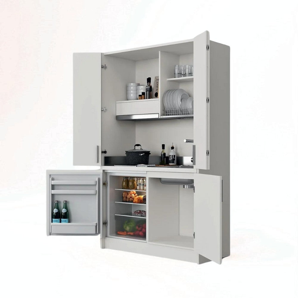 Cucina a scomparsa completa di elettrodomestici bianco 125 cm - Fold