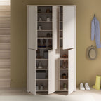 Armoire polyvalente 6 portes 109x35x192 couleur cachemire Medea