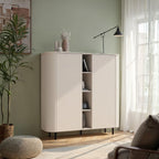 Mobile contenitore 2 ante e 4 vani a giorno cashmere 150x43x154 cm push pull Marini