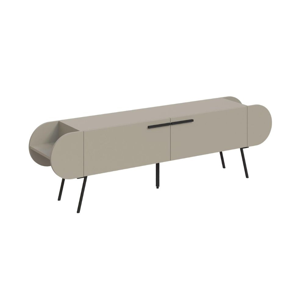 Mobile porta tv due ante a ribalta e ripiani laterali colore cashmere 195 cm Capsule