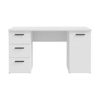 Scrivania con 3 cassetti e un’anta 138x60x75 colore bianco Domitilla