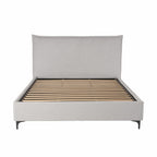 Letto matrimoniale con contenitore in tessuto grigio chiaro Line