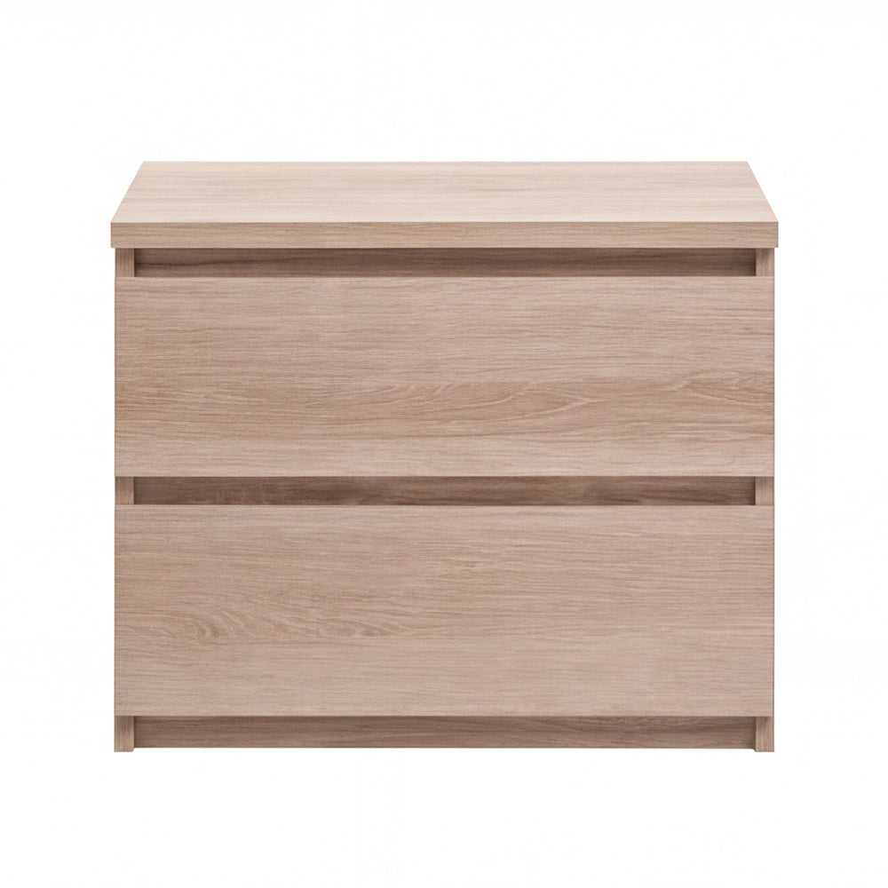 Comodino 2 cassetti colore olmo 49x38x41H Manitoba