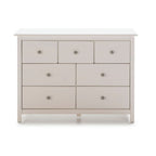 Commode 4 grands tiroirs et 3 petits tiroirs en bois massif coloris blanc Berne 110x40x80H