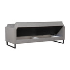 Divano letto con contenitore 3 posti in vellutino colore grigio - Legen