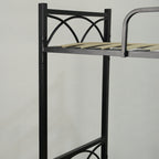 Etagenbett mit Lattenrosten aus schwarzem Metall - Wind