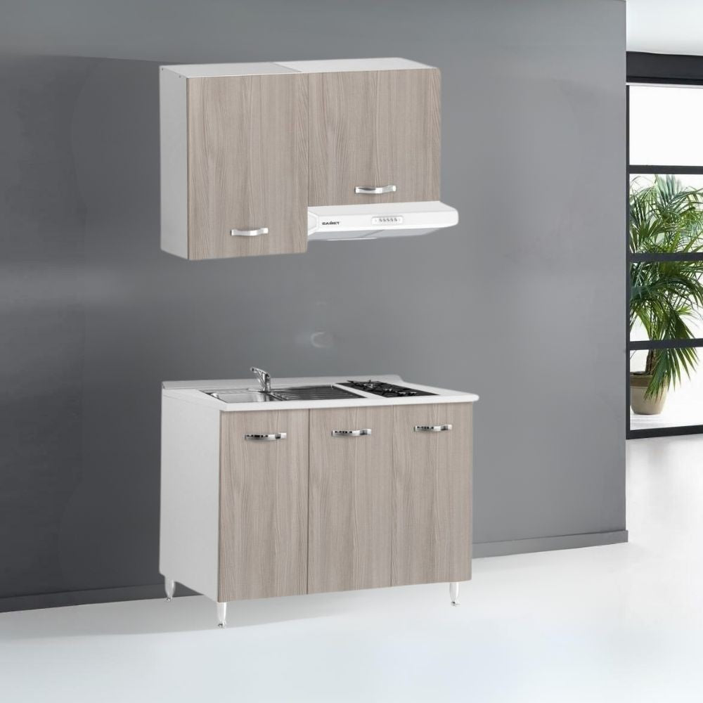 Cucina monoblocco completa colore olmo 120 cm - Sara