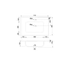 Lavabo da appoggio 1 vasca in ceramica per bagno bianco lucido 71x46,5 LAV9070S