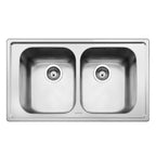 Lavello incasso 2 vasche 86x50 cm inox spazzolato - Smeg LP8622