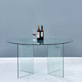 Table ronde en verre trempé transparent 137x77H cm - Acacia