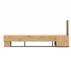 MERIA DOPPELBETT 180 CM MIT NACHTTISCHEN ANTHRAZIT/EICHE