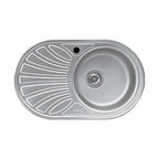 Évier encastrable ovale 1 bac et égouttoir gauche 78x48 cm - Smeg LMEL77S inox
