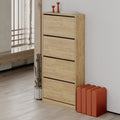 Scarpiera in legno 73 cm con ante a ribalta colore rovere