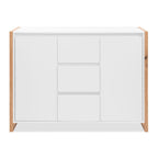 BUFFET NEW DENVER 2 AVEC 3 TIROIRS ET 2 PORTES BATTANTES BLANC ET CHÊNE (003989)