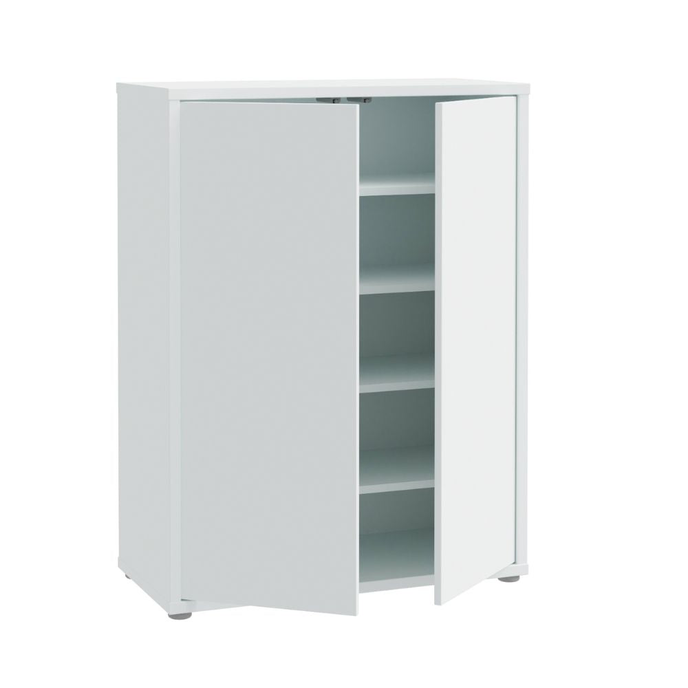 Meuble multi-usage 2 portes coloris gris clair 74.5x35x99 Medea