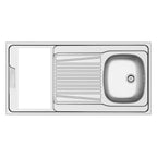 Lavello reversibile 1 vasca e gocciolatoio con foro per piano cottura 30 cm inox 120x60 Indiano120