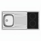 Lavello reversibile 1 vasca e gocciolatoio con foro per piano cottura 30 cm inox 120x60 Indiano120