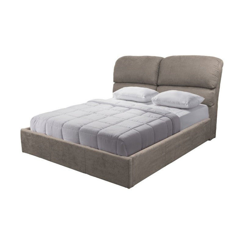 Stoffbett mit Stauraum 178x222x120H Farbe Taupe Sofaback