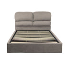 Stoffbett mit Stauraum 178x222x120H Farbe Taupe Sofaback