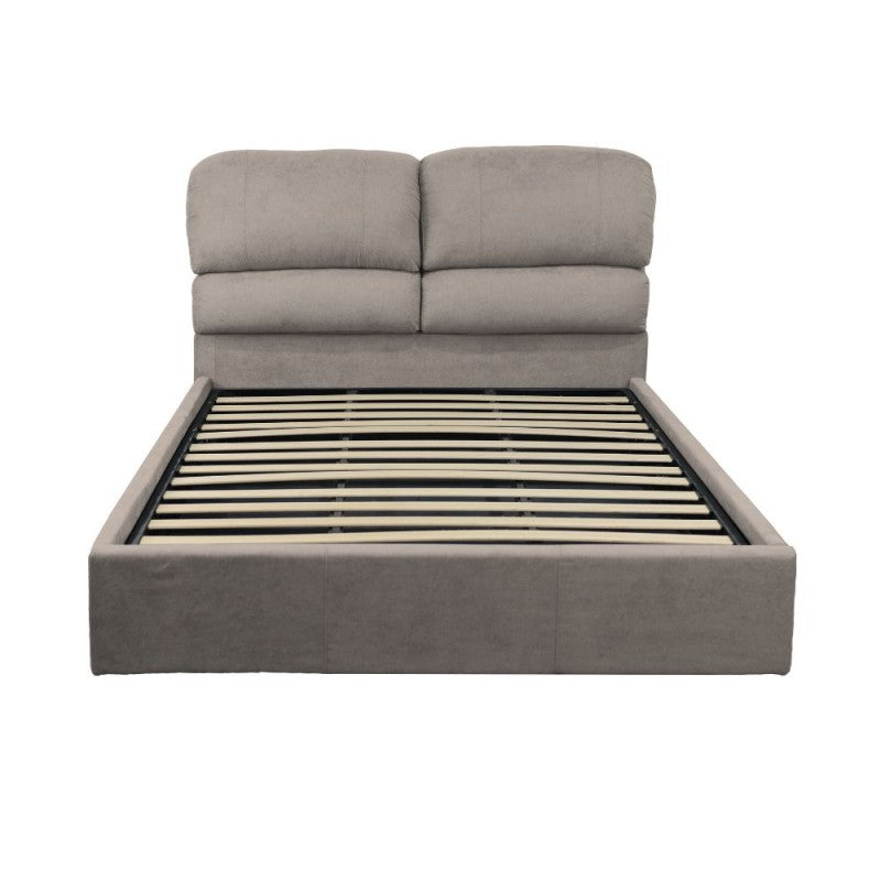 Stoffbett mit Stauraum 178x222x120H Farbe Taupe Sofaback
