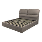 Stoffbett mit Stauraum 178x222x120H Farbe Taupe Sofaback