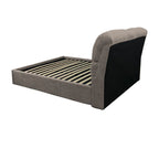 Stoffbett mit Stauraum 178x222x120H Farbe Taupe Sofaback