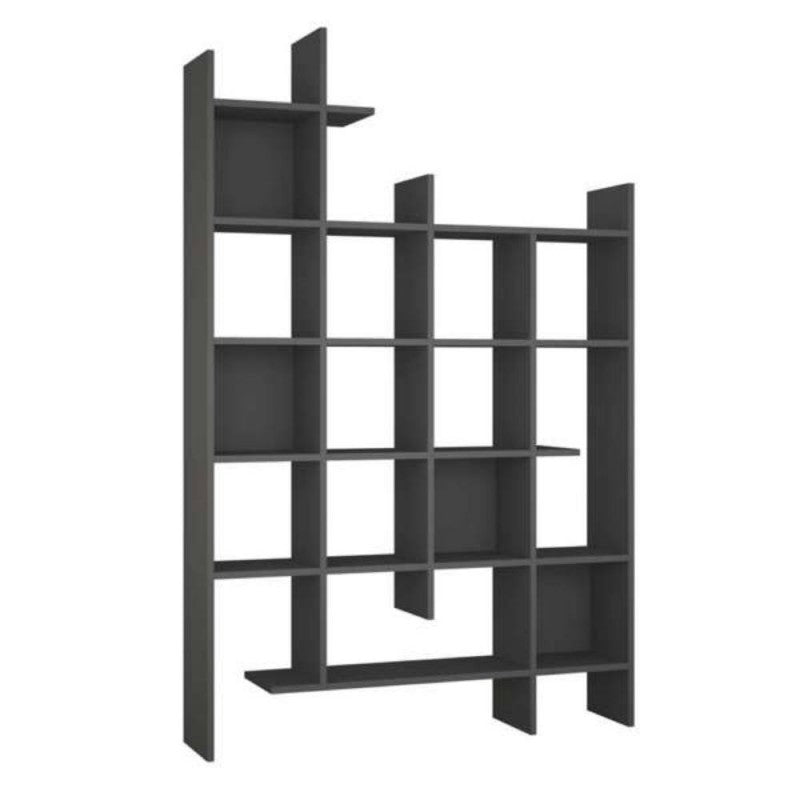Libreria 6 ripiani 122x25.5x188H colore antracite Manco