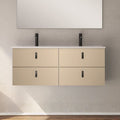 Mobile bagno sospeso doppio lavabo colore cappuccino 4 cassetti 120x45x48H Invicta