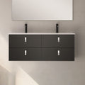 Mobile bagno sospeso doppio lavabo colore nero 4 cassetti 120x45x48H Invicta