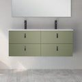 Mobile bagno sospeso doppio lavabo colore verde 4 cassetti 120x45x48H Invicta