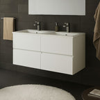 Mobile bagno sospeso doppio lavabo 120x44.6x52H colore bianco Sevilla