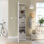 Mehrzweck-Schuhschrank, weiß, mit Spiegeltür 50x35x179 Olimpia