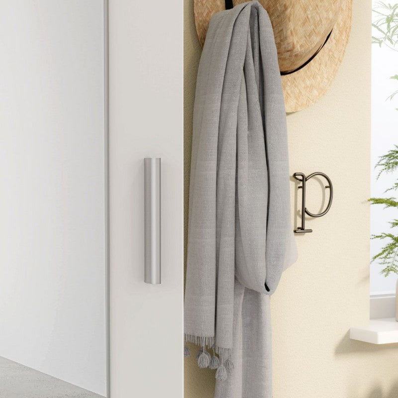 Mobile multiuso scarpiera colore bianco con anta a specchio 50x35x179 Olimpia