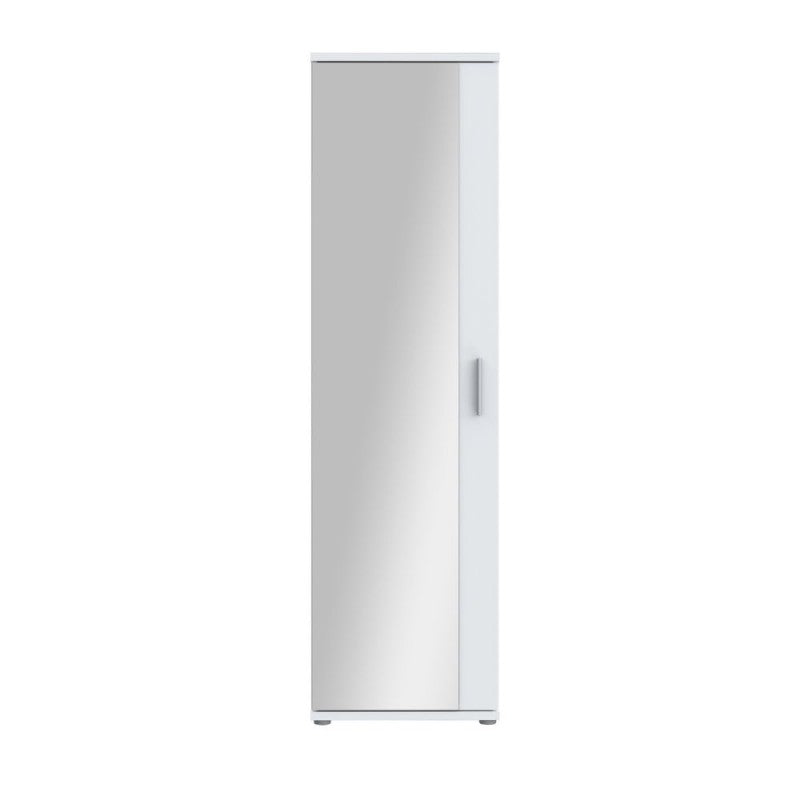 Mobile multiuso scarpiera colore bianco con anta a specchio 50x35x179 Olimpia