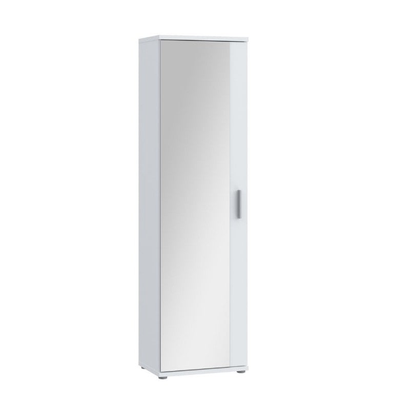 Mobile multiuso scarpiera colore bianco con anta a specchio 50x35x179 Olimpia