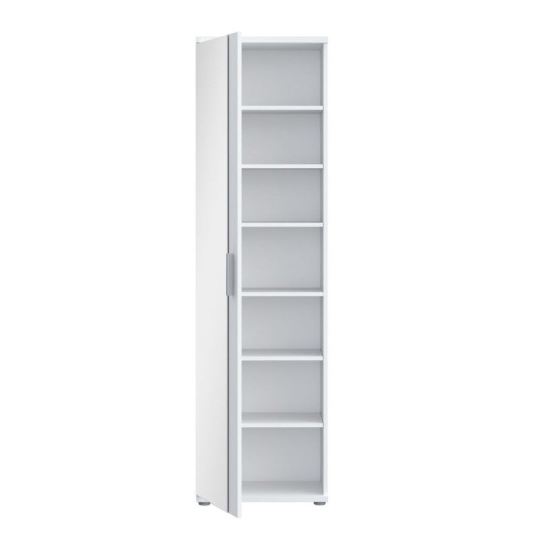Mehrzweck-Schuhschrank, weiß, mit Spiegeltür 50x35x179 Olimpia