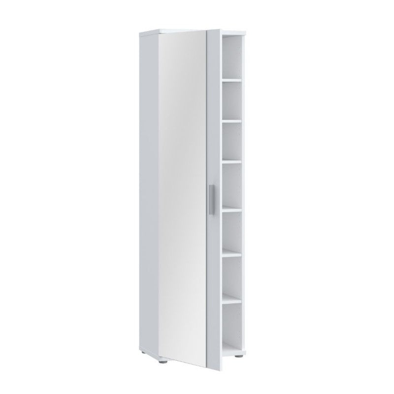 Mehrzweck-Schuhschrank, weiß, mit Spiegeltür 50x35x179 Olimpia