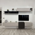 Parete attrezzata sospesa 262x30x200H colore cashemere e lava Glamour