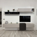 Parete attrezzata sospesa 262x30x200H colore cashemere e lava Glamour